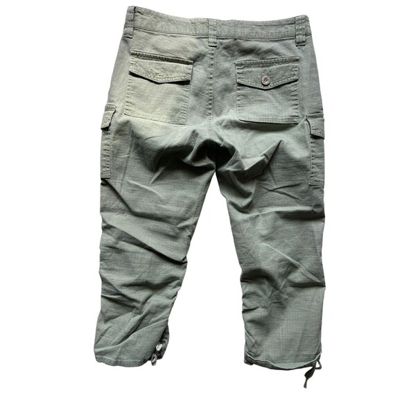 Vtg Y2K L.E.I. Crop Cargo Pants Size 7 Green Ripstop Paratrooper Utility 2000s - Picture 5 of 15